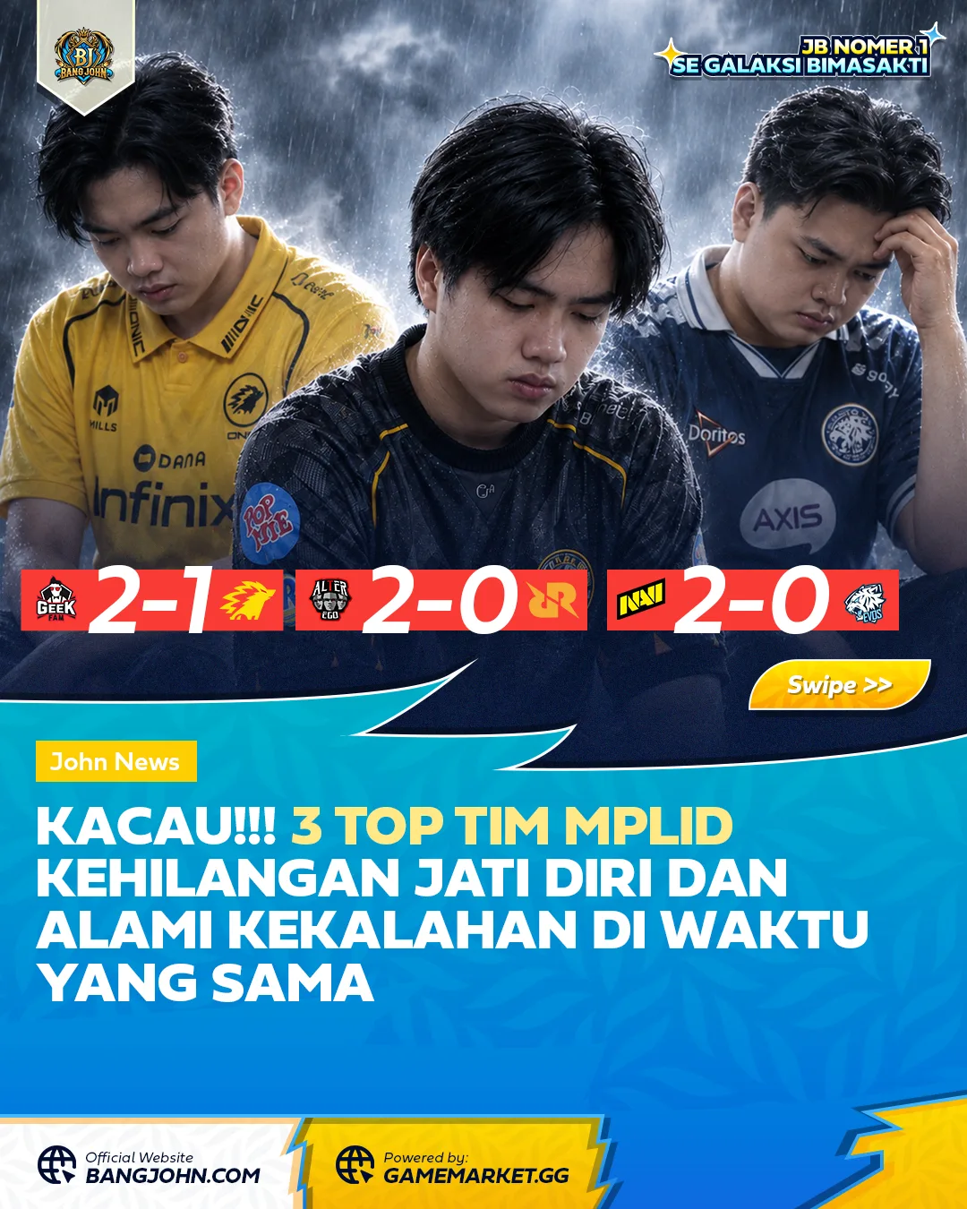 Tiga Tim Besar MPL ID Sama-Sama Kalah di Hari yang Sama