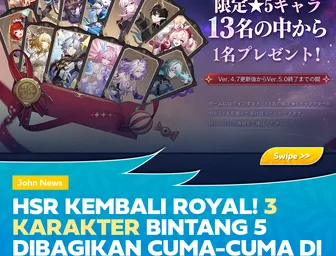 HSR Kembali Royal: 3 Karakter Dibagikan Cuma-Cuma di Patch Mendatang