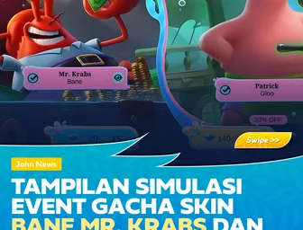 Tampilan Simulasi Event Gacha Skin Bane Mr. Krabs dan Gloo Patrick