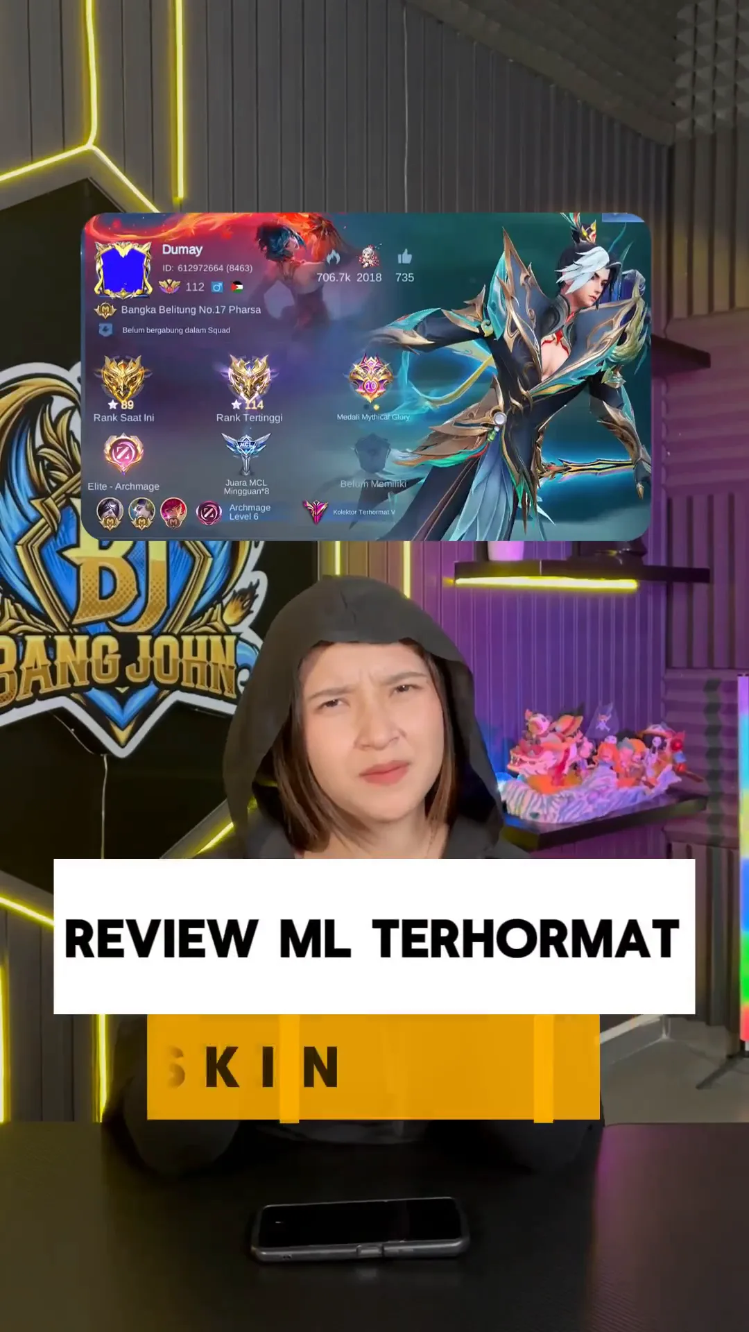 Koleksi Skin Grand Lengkap dan Rank Immortal di Akun Mobile Legends Ini
