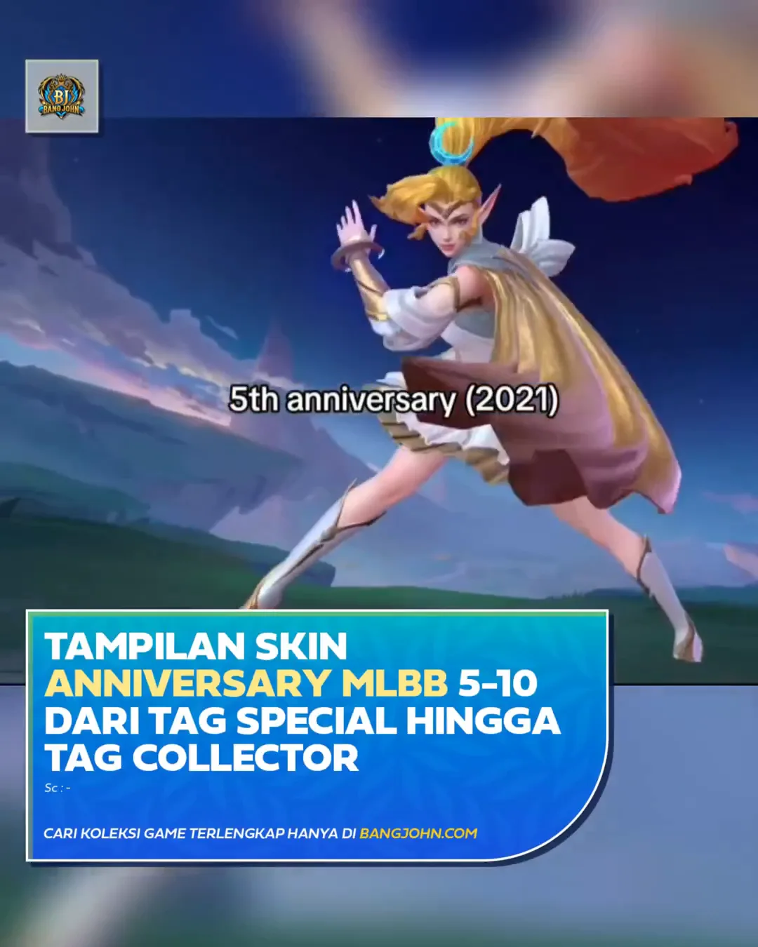 Tampilan Skin Anniversary MLBB Tahun ke-5 sampai ke-10